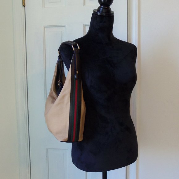 Gucci Sherry Line Shoulder Bag Canvas Leather - Picture 3 of 16